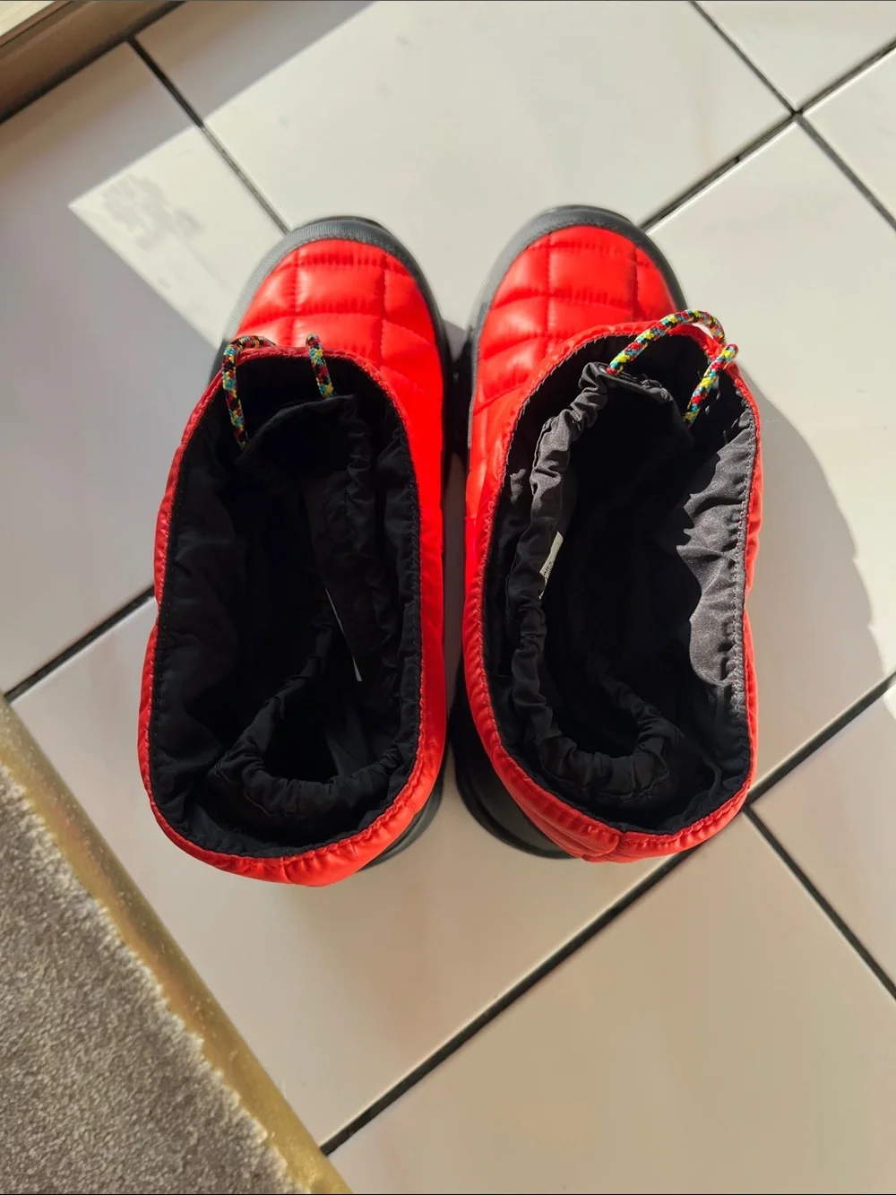 The North Face Men’s Red Puffer Winter Boots